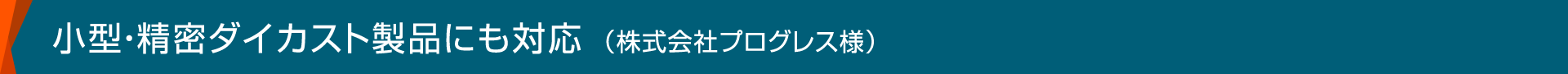 小型・精密ダイカスト製品にも対応（株式会社プログレス様）